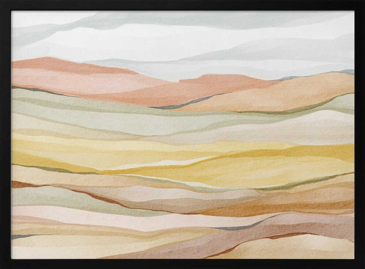 "Warm Horizon Layers" by Nikita Jariwala — Landscape Wall Art