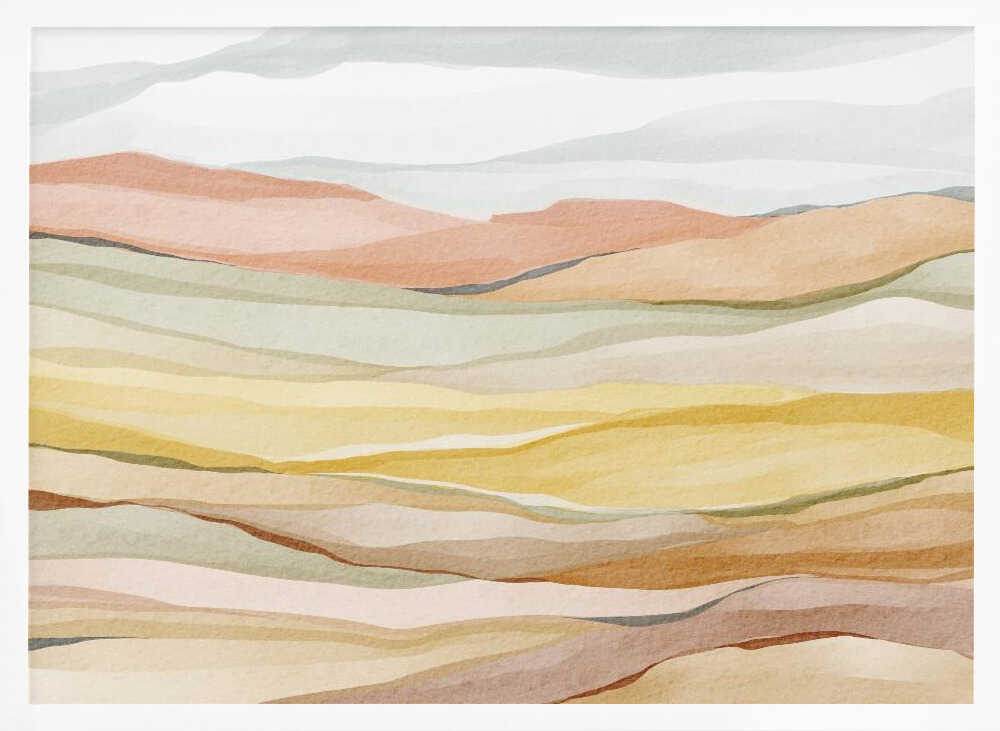 "Warm Horizon Layers" by Nikita Jariwala — Landscape Wall Art