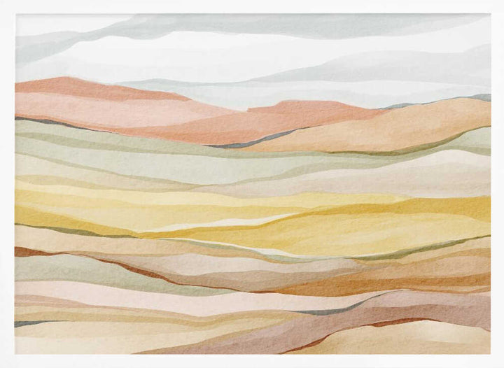 "Warm Horizon Layers" by Nikita Jariwala — Landscape Wall Art