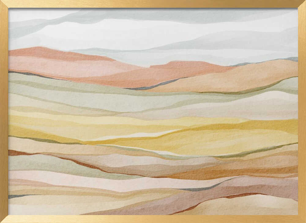 "Warm Horizon Layers" by Nikita Jariwala — Landscape Wall Art