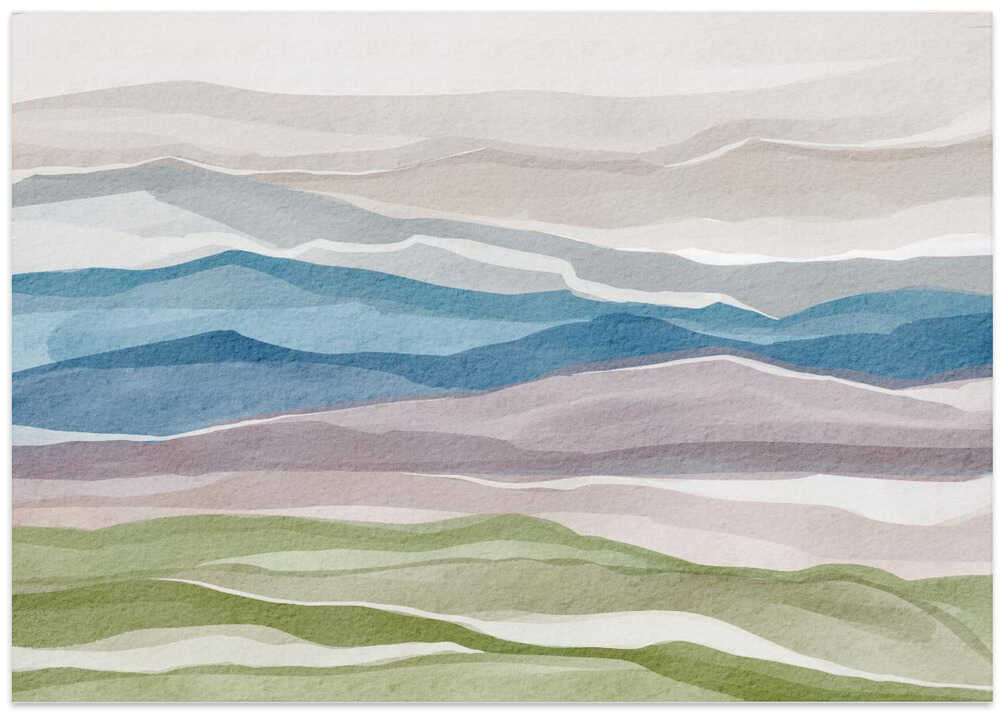 "Abstract Watercolor Mountains" by Nikita Jariwala — Landscape Wall Art