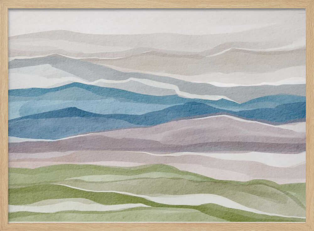 "Abstract Watercolor Mountains" by Nikita Jariwala — Landscape Wall Art