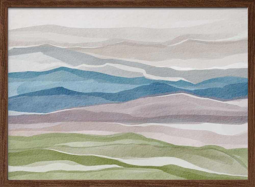 "Abstract Watercolor Mountains" by Nikita Jariwala — Landscape Wall Art