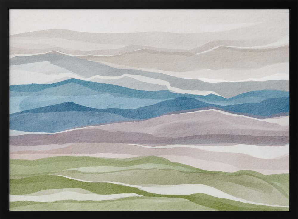 "Abstract Watercolor Mountains" by Nikita Jariwala — Landscape Wall Art