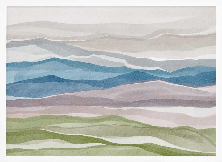 "Abstract Watercolor Mountains" by Nikita Jariwala — Landscape Wall Art