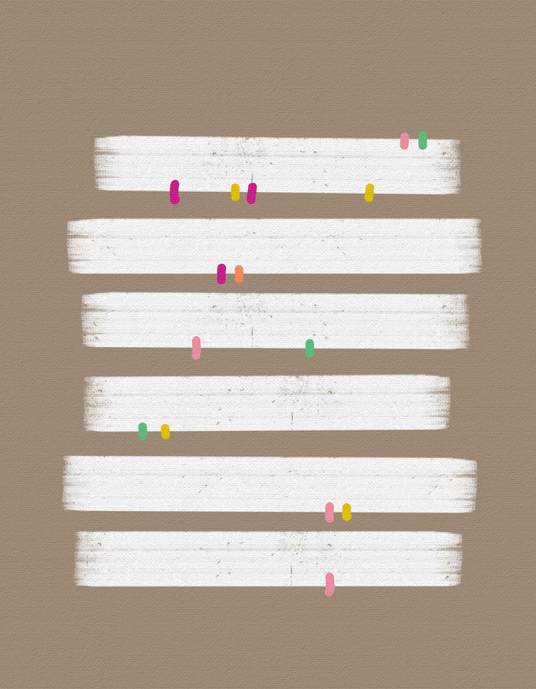 "Minimalist Lines Colorful Dots" by Josie George — Abstract Wall Art