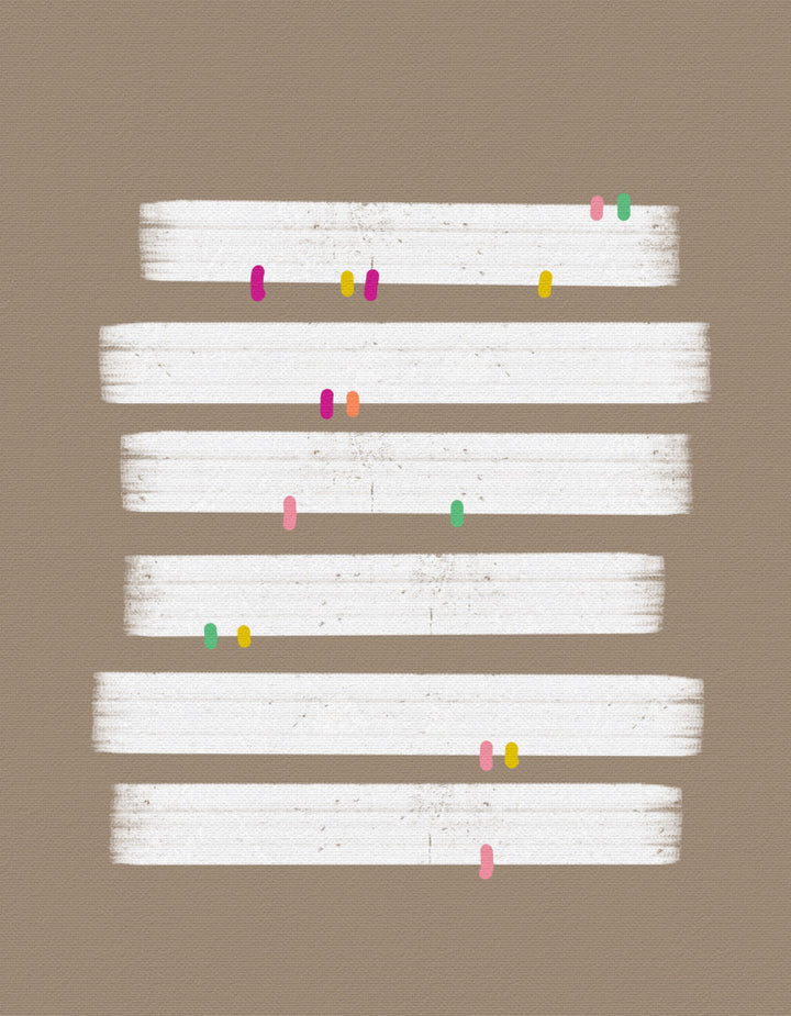 "Minimalist Lines Colorful Dots" by Josie George — Abstract Wall Art