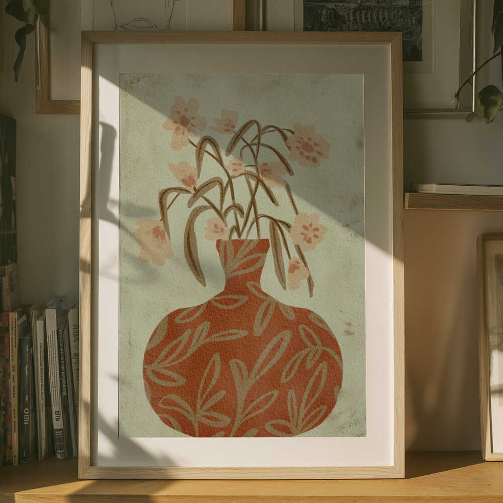 "Terracotta Vase Blossoms" by Nikita Jariwala — Still Life Wall Art