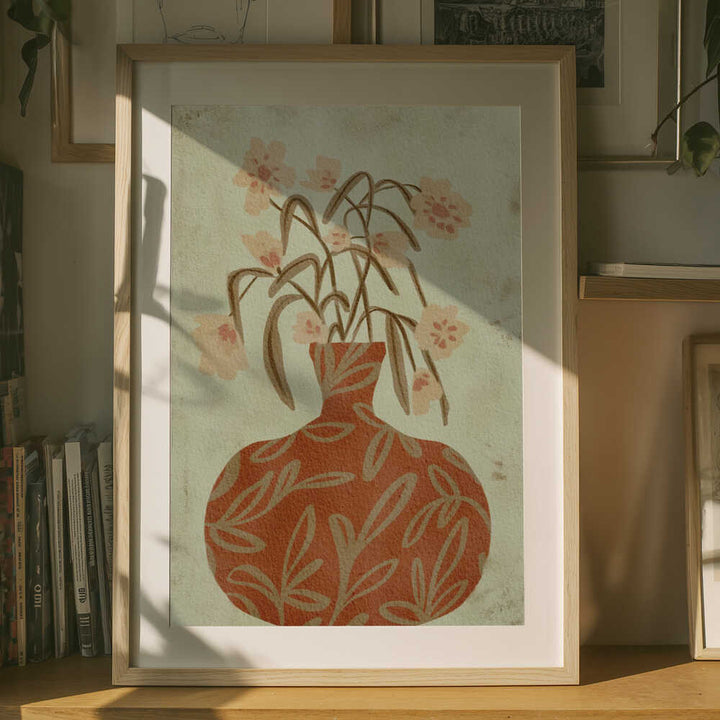 "Terracotta Vase Blossoms" by Nikita Jariwala — Still Life Wall Art