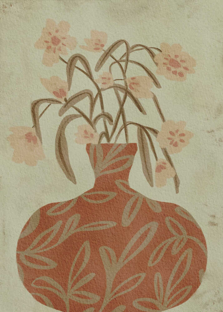 "Terracotta Vase Blossoms" by Nikita Jariwala — Still Life Wall Art