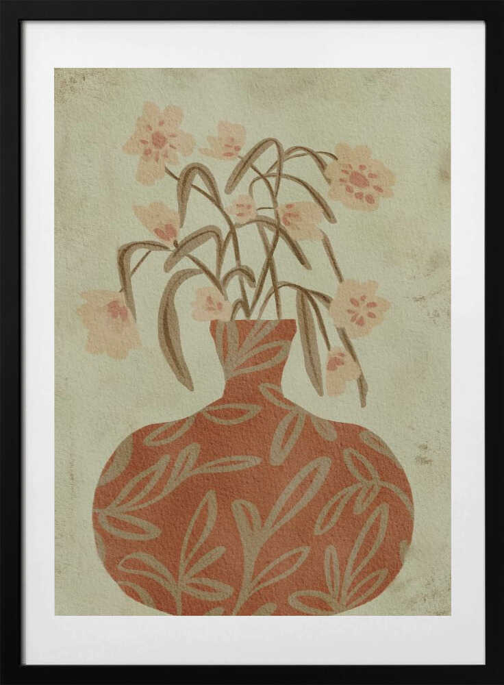 "Terracotta Vase Blossoms" by Nikita Jariwala — Still Life Wall Art