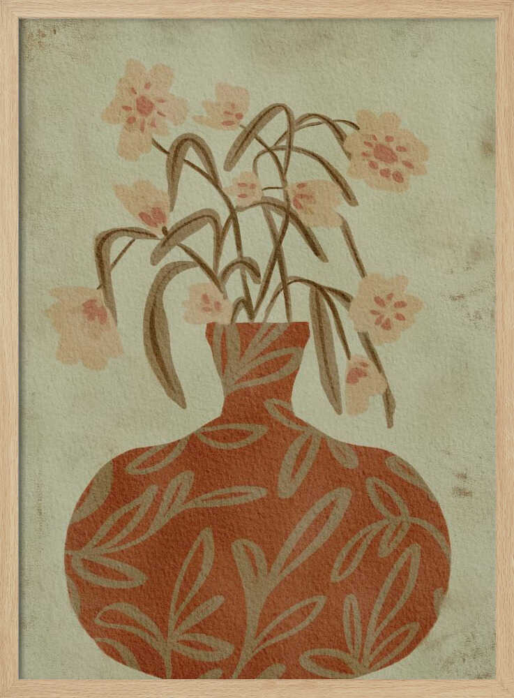 "Terracotta Vase Blossoms" by Nikita Jariwala — Still Life Wall Art