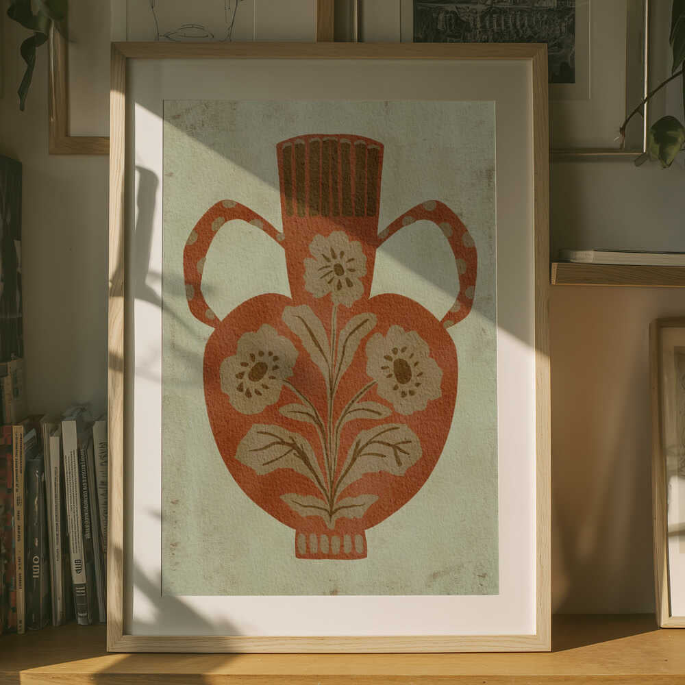 "Rustic Floral Vase" by Nikita Jariwala — Still Life Wall Art