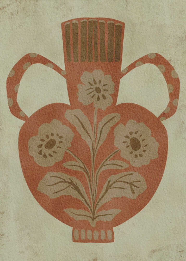 "Rustic Floral Vase" by Nikita Jariwala — Still Life Wall Art