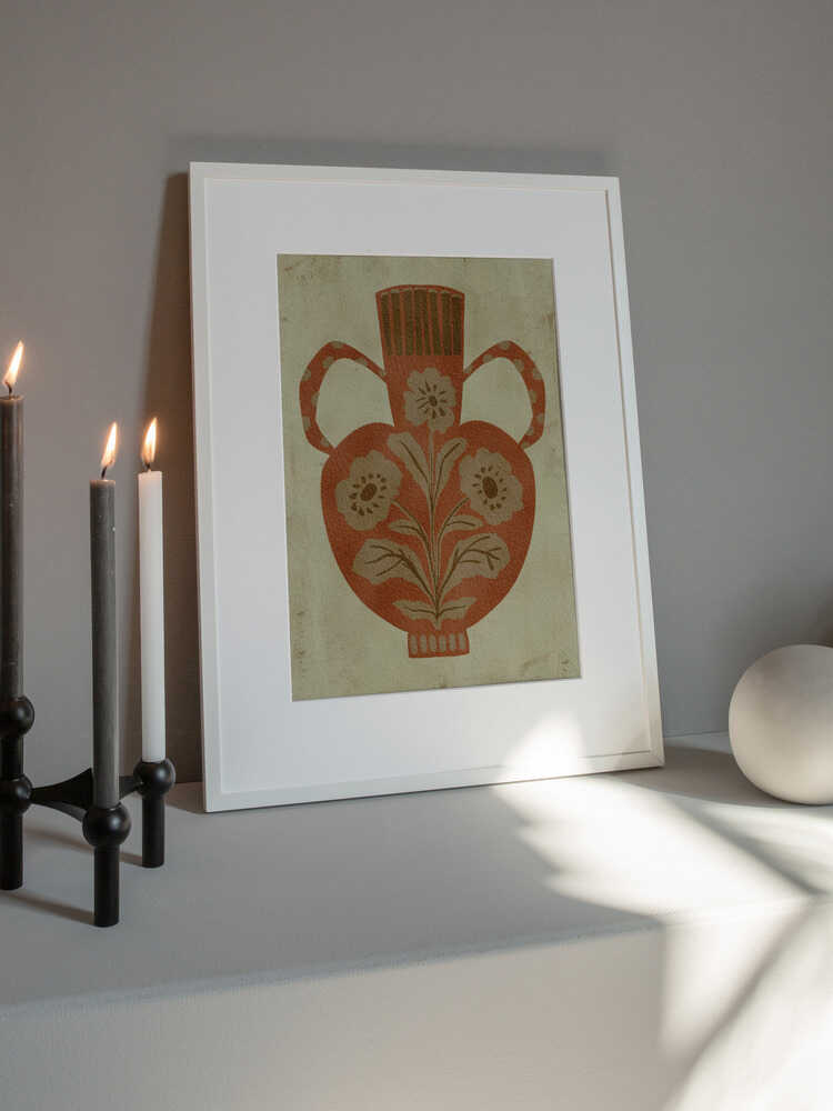 "Rustic Floral Vase" by Nikita Jariwala — Still Life Wall Art