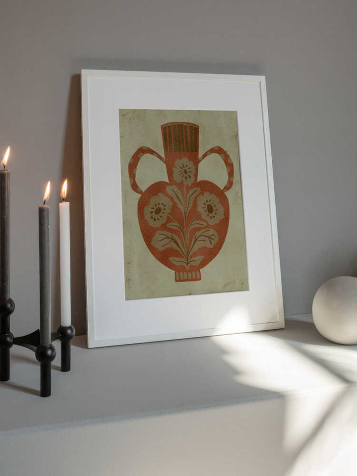 "Rustic Floral Vase" by Nikita Jariwala — Still Life Wall Art