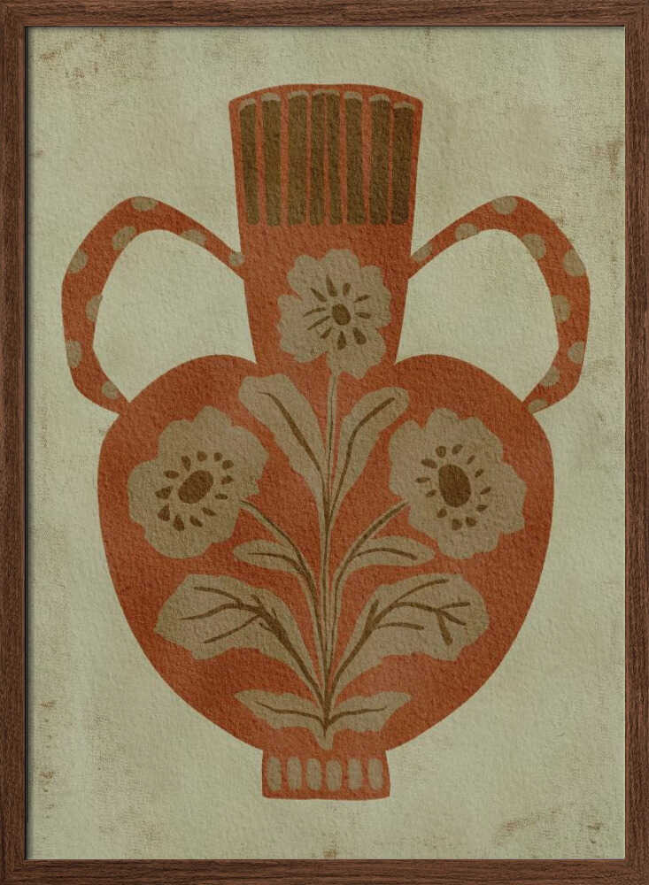 "Rustic Floral Vase" by Nikita Jariwala — Still Life Wall Art