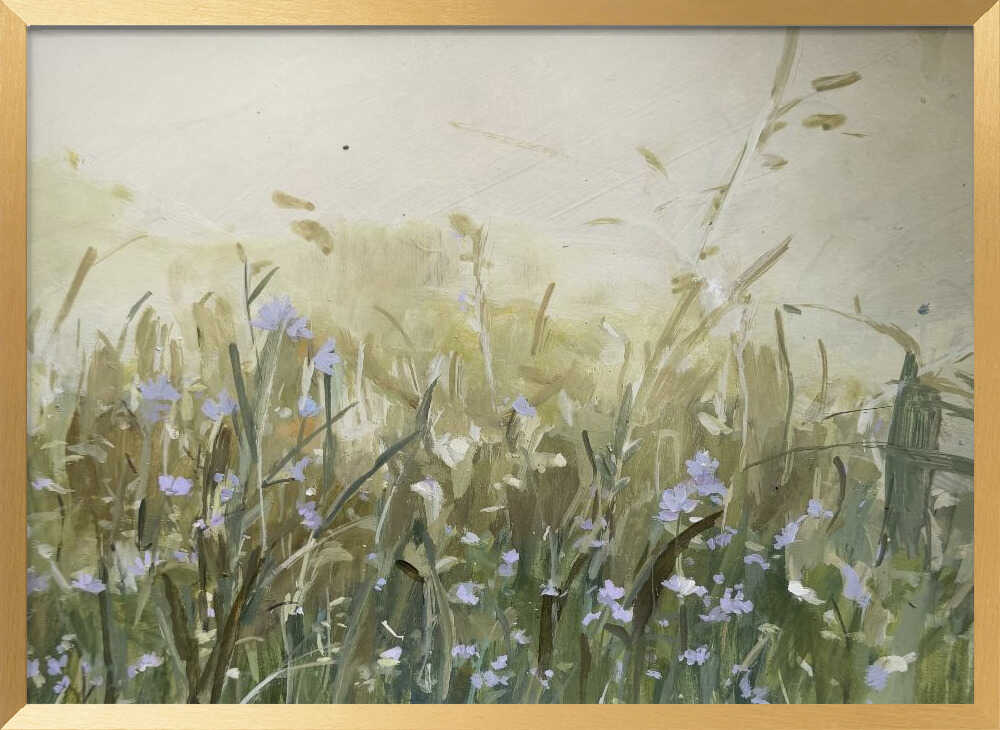 Blue Flowers in Meadow