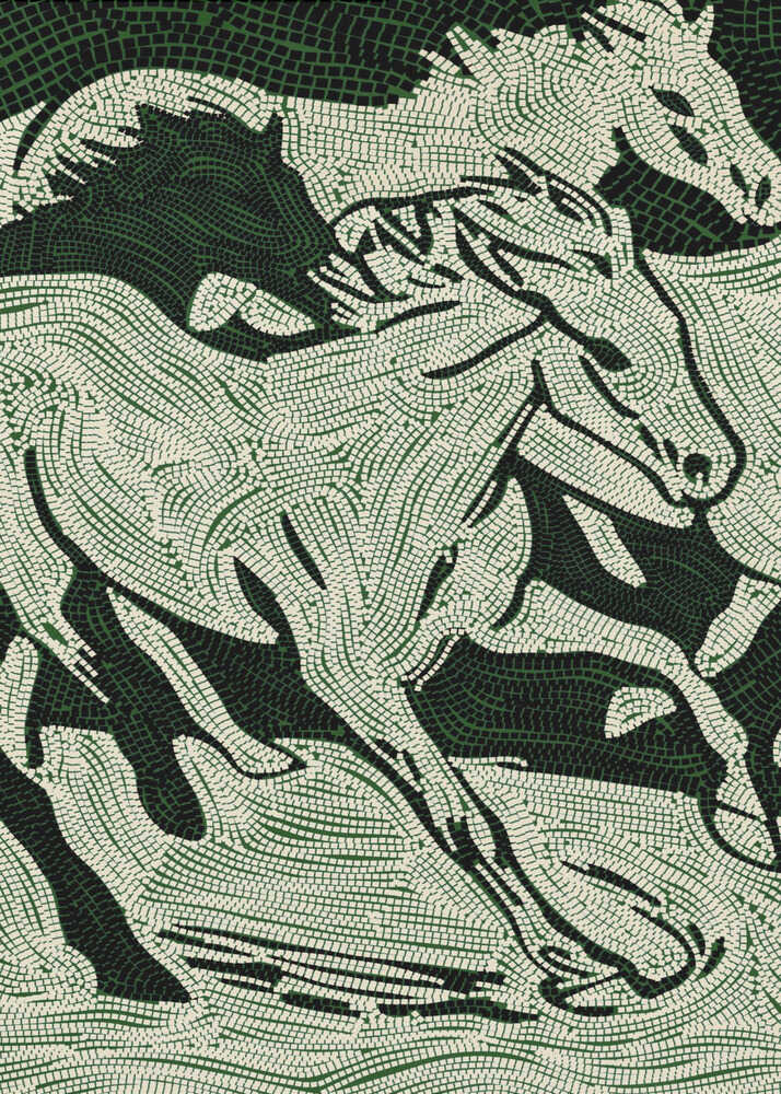 Flowing Green Horses