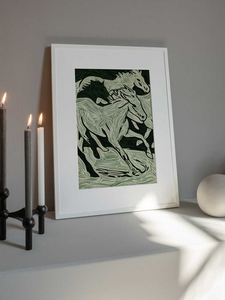 Flowing Green Horses