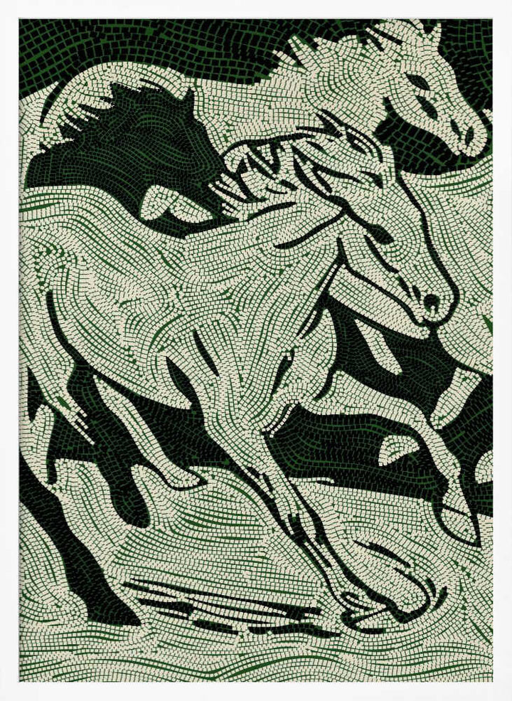 Flowing Green Horses