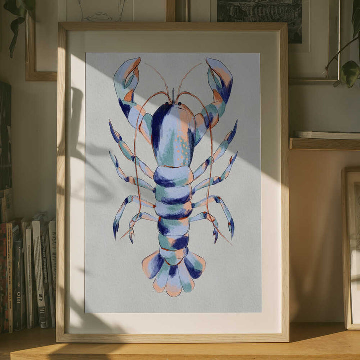 "Colorful Blue Lobster" by Nikita Jariwala — Animals Wall Art
