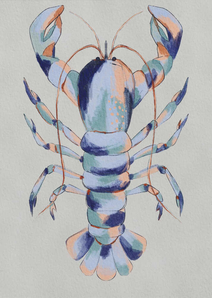 "Colorful Blue Lobster" by Nikita Jariwala — Animals Wall Art