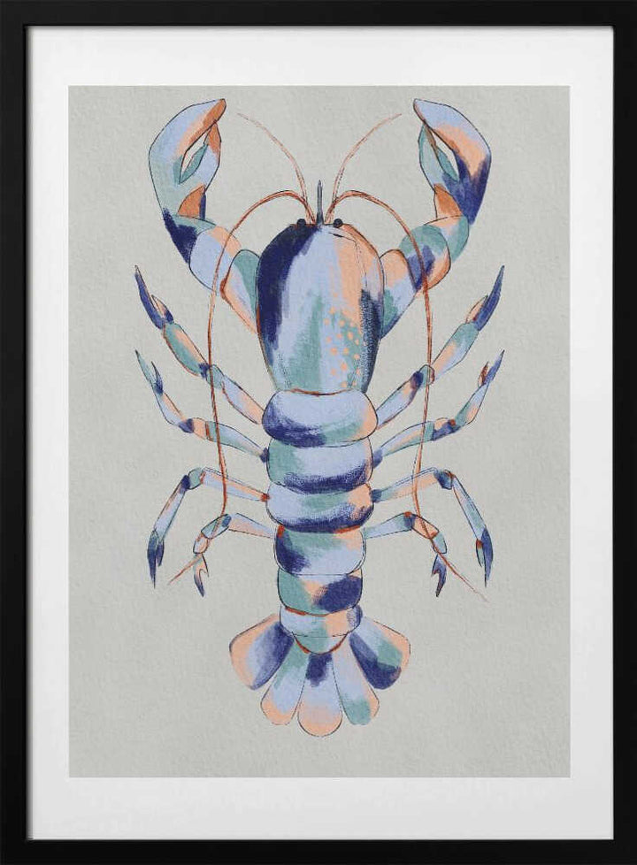 "Colorful Blue Lobster" by Nikita Jariwala — Animals Wall Art