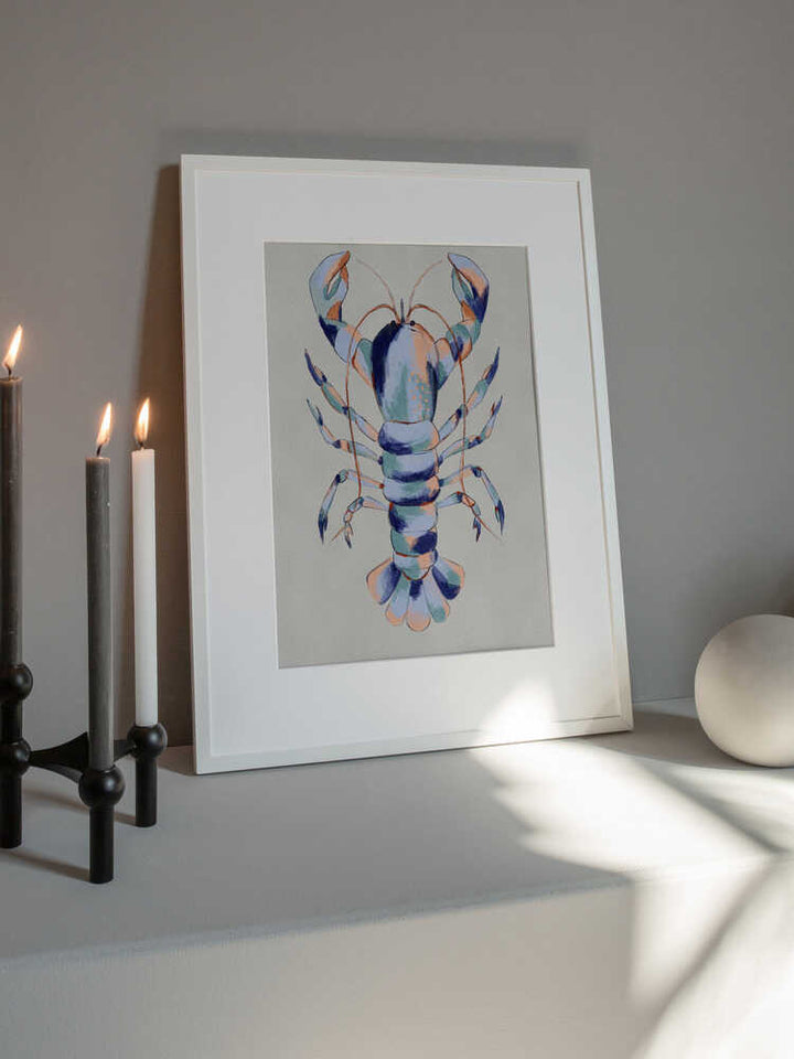 "Colorful Blue Lobster" by Nikita Jariwala — Animals Wall Art