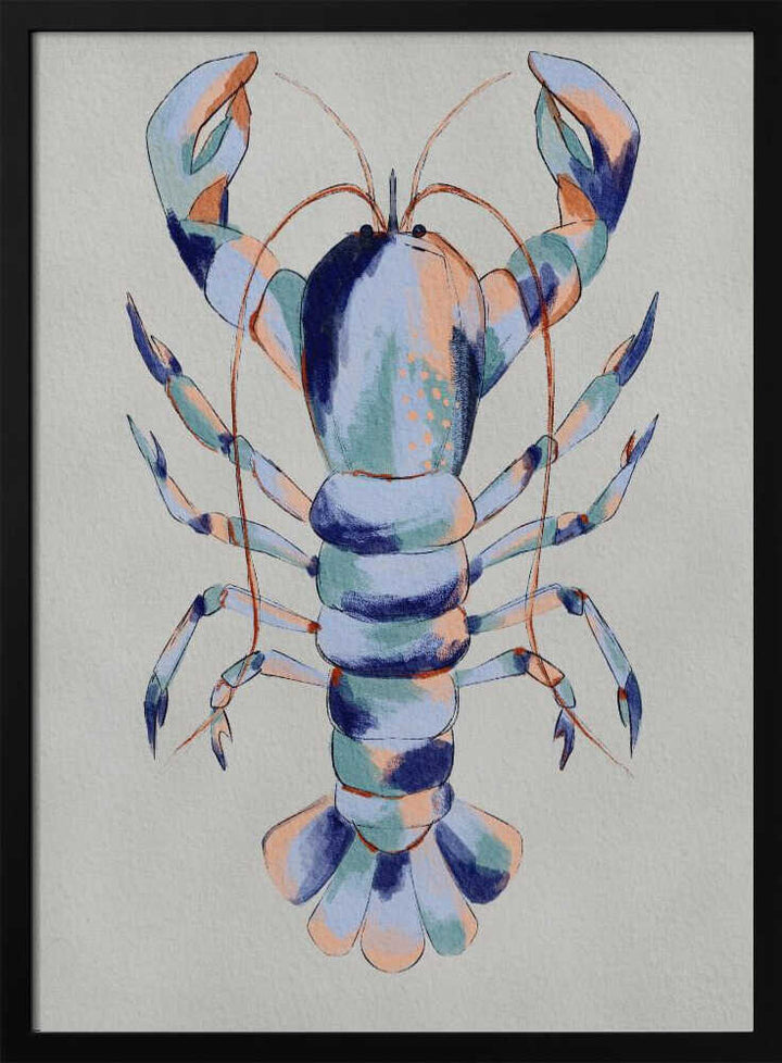 "Colorful Blue Lobster" by Nikita Jariwala — Animals Wall Art