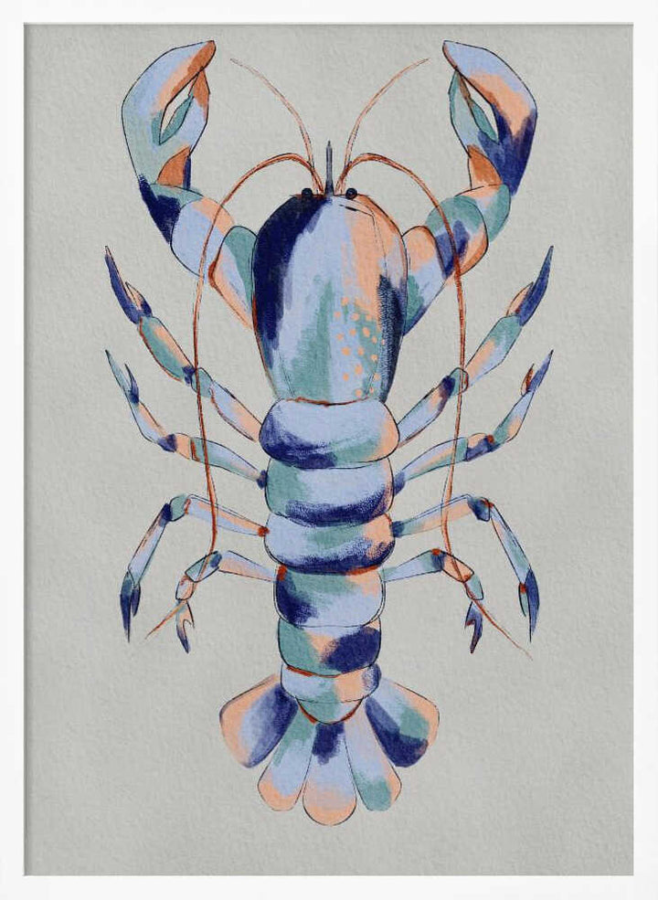 "Colorful Blue Lobster" by Nikita Jariwala — Animals Wall Art