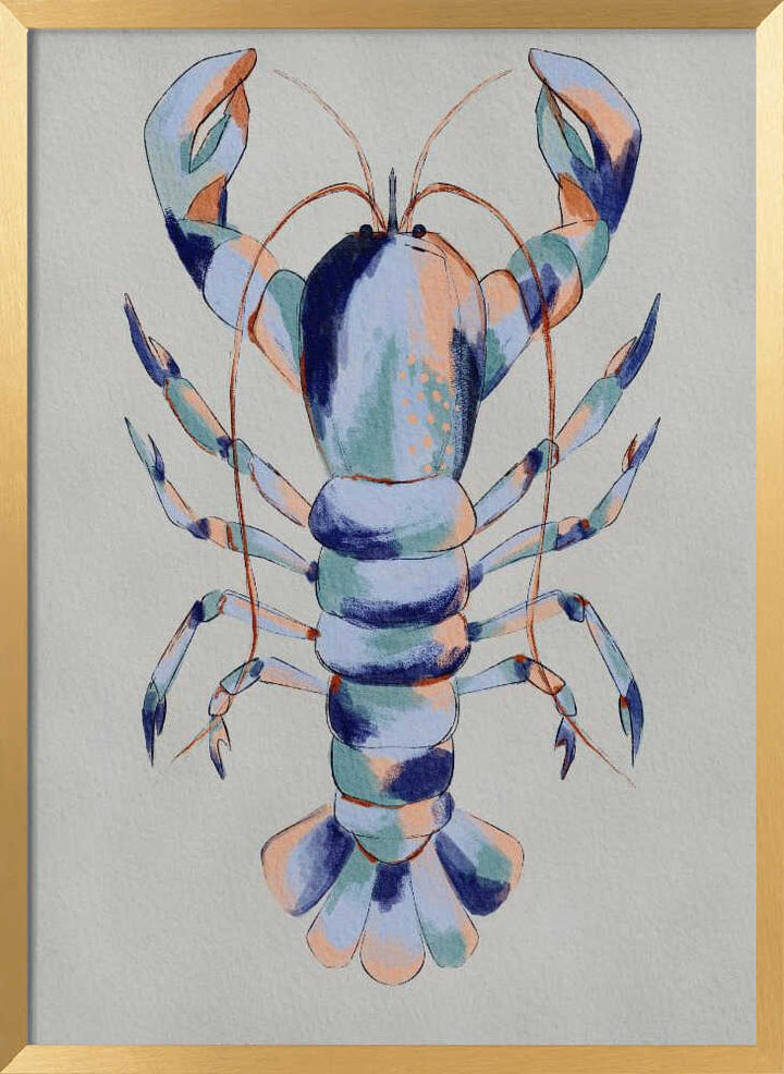 "Colorful Blue Lobster" by Nikita Jariwala — Animals Wall Art