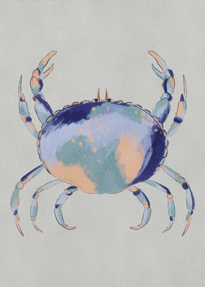 "Serene Blue Crab" by Nikita Jariwala — Animals Wall Art