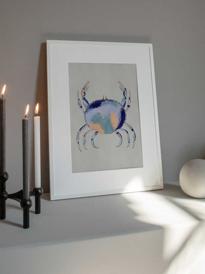 "Serene Blue Crab" by Nikita Jariwala — Animals Wall Art