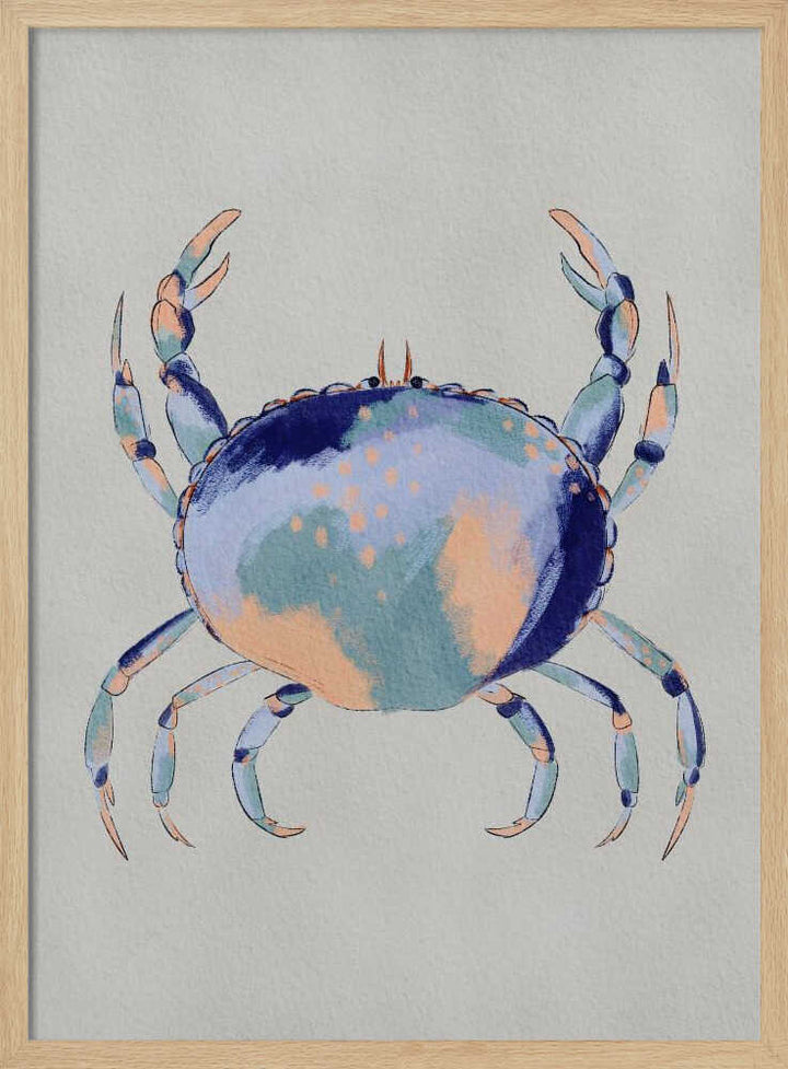 "Serene Blue Crab" by Nikita Jariwala — Animals Wall Art