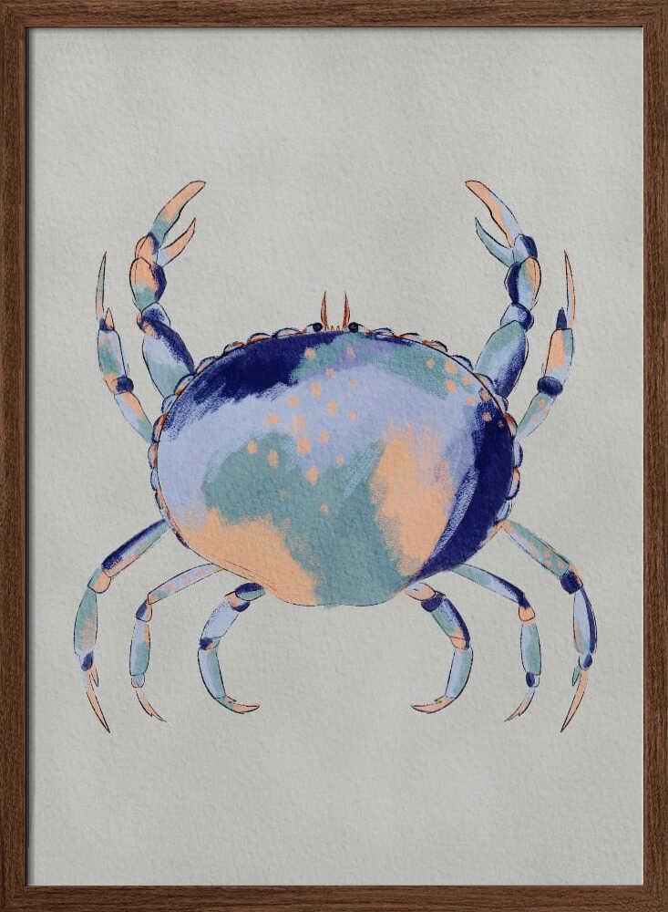 "Serene Blue Crab" by Nikita Jariwala — Animals Wall Art