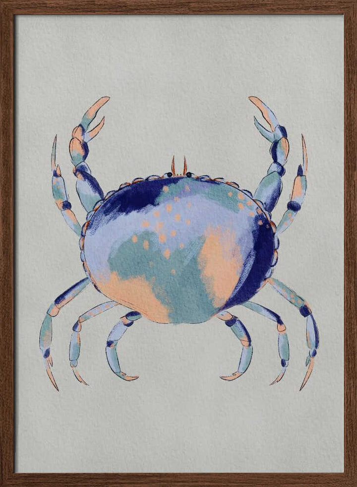 "Serene Blue Crab" by Nikita Jariwala — Animals Wall Art