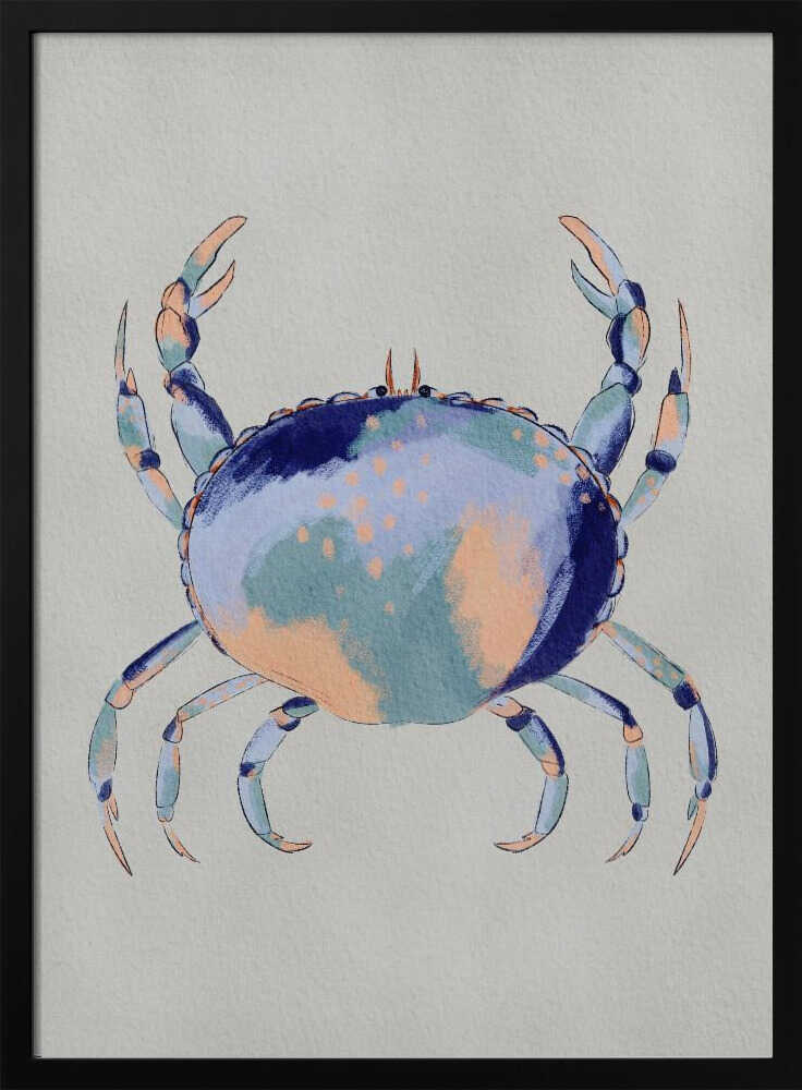 "Serene Blue Crab" by Nikita Jariwala — Animals Wall Art