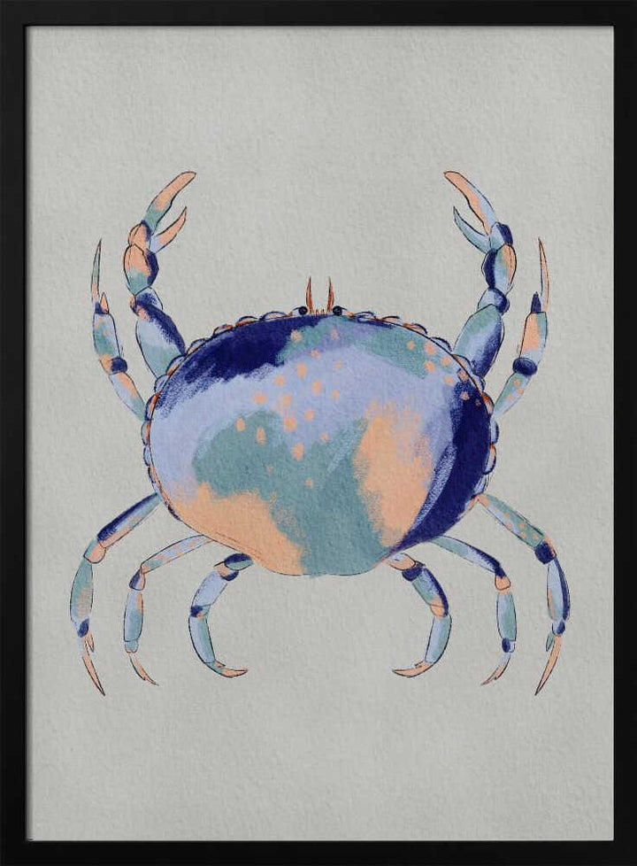 "Serene Blue Crab" by Nikita Jariwala — Animals Wall Art