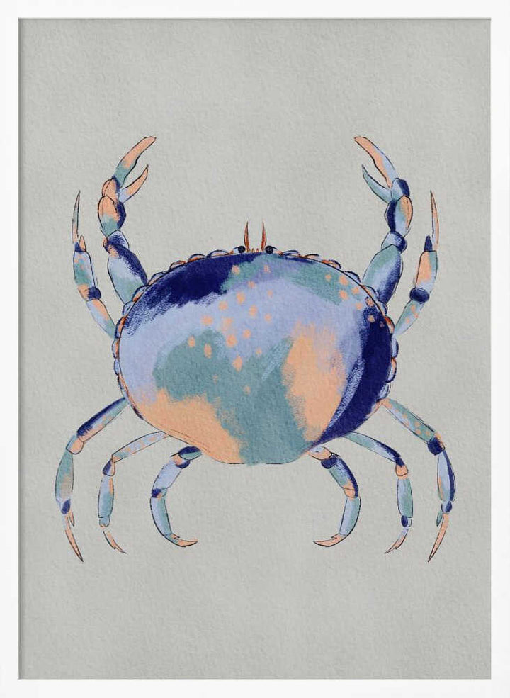 "Serene Blue Crab" by Nikita Jariwala — Animals Wall Art