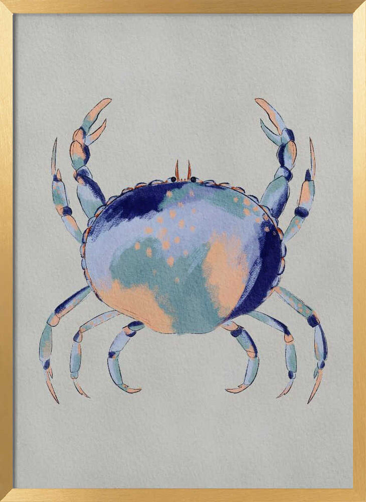 "Serene Blue Crab" by Nikita Jariwala — Animals Wall Art