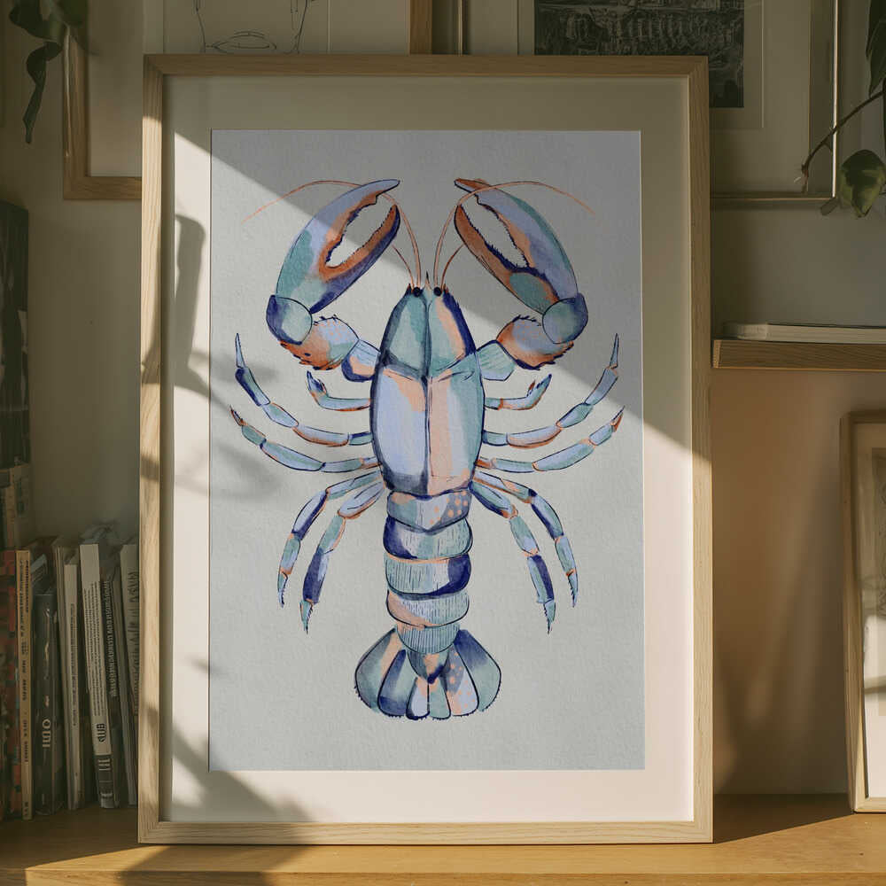 "Watercolor Blue Lobster" by Nikita Jariwala — Animals Wall Art