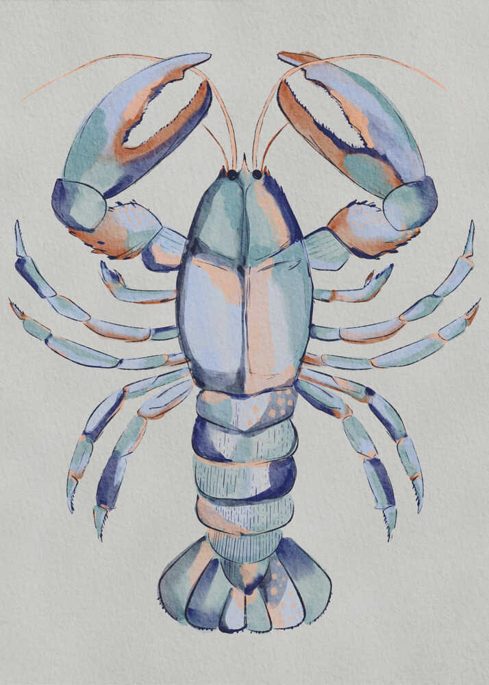 "Watercolor Blue Lobster" by Nikita Jariwala — Animals Wall Art
