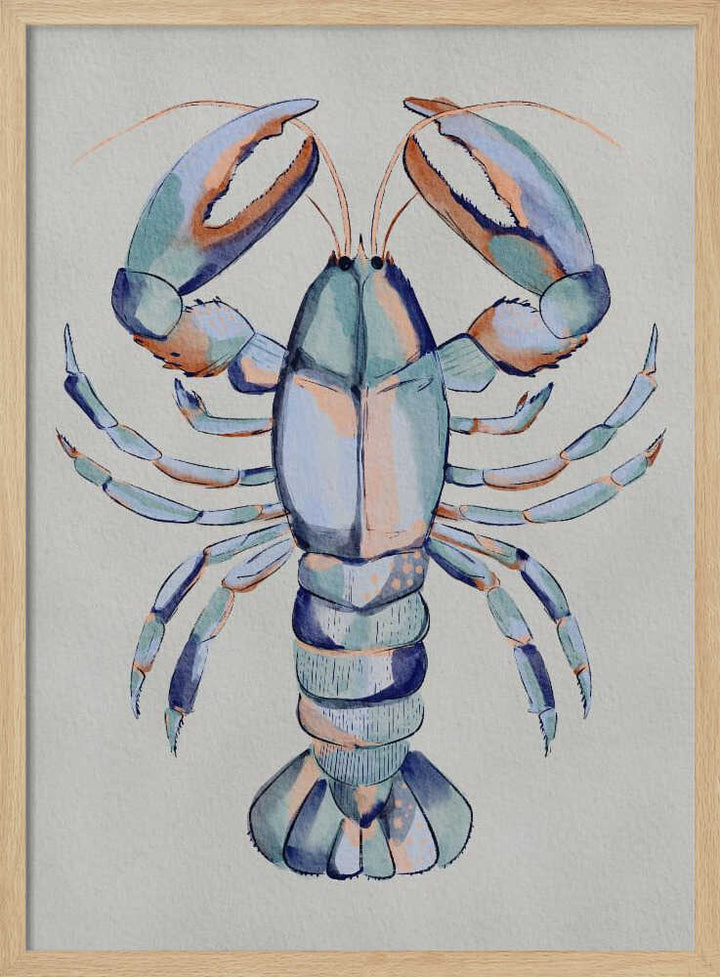"Watercolor Blue Lobster" by Nikita Jariwala — Animals Wall Art