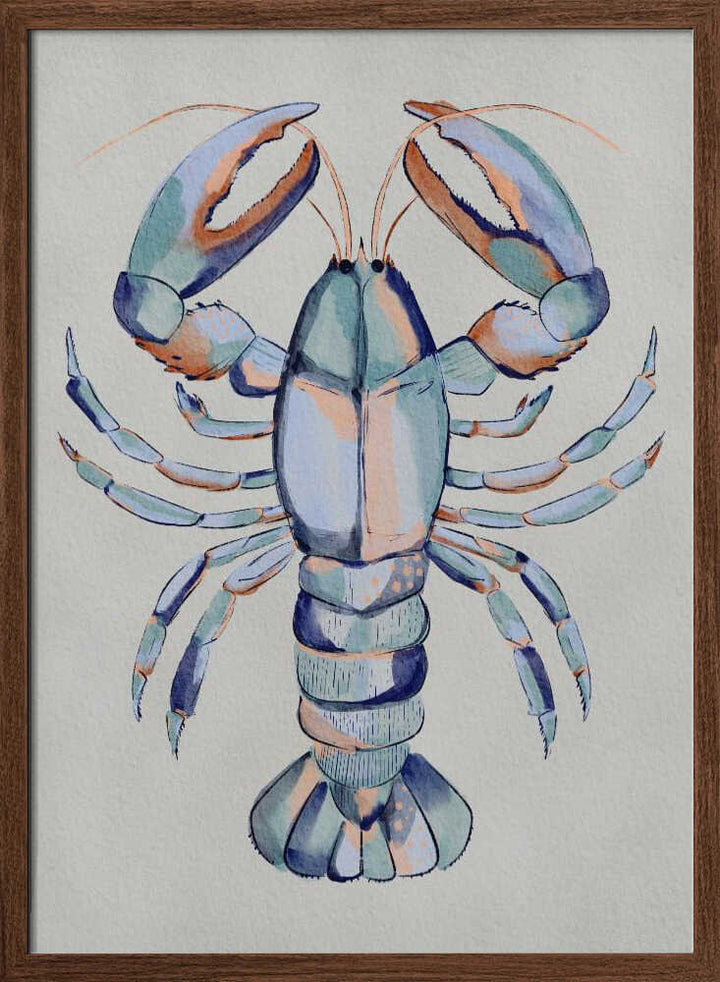 "Watercolor Blue Lobster" by Nikita Jariwala — Animals Wall Art