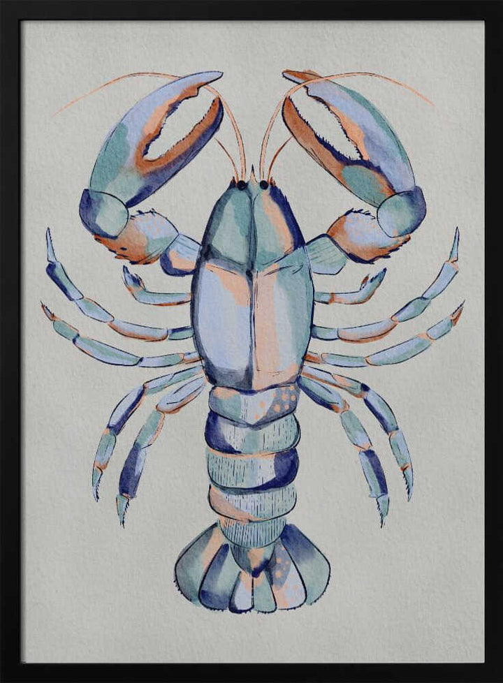 "Watercolor Blue Lobster" by Nikita Jariwala — Animals Wall Art