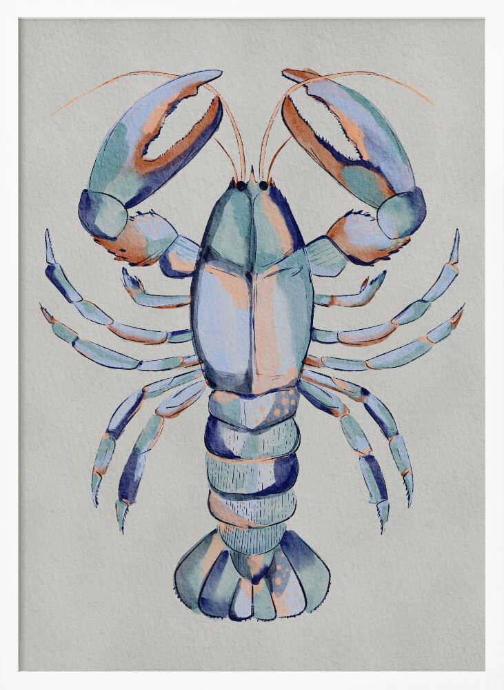 "Watercolor Blue Lobster" by Nikita Jariwala — Animals Wall Art