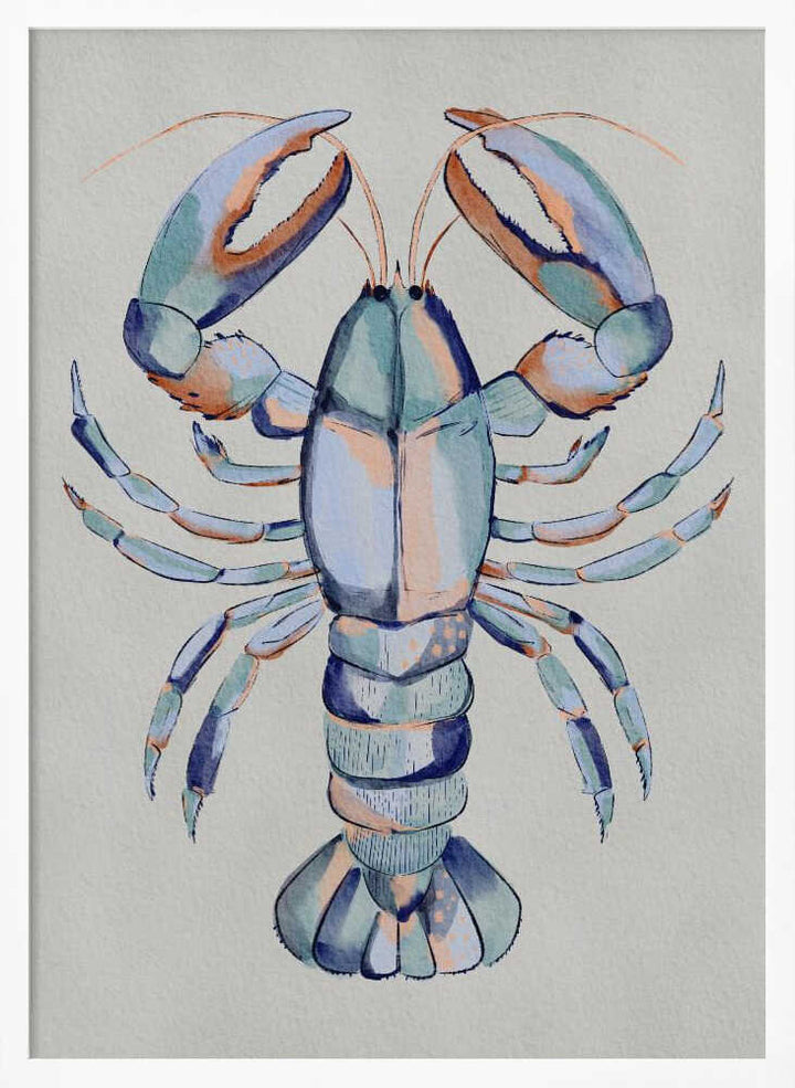 "Watercolor Blue Lobster" by Nikita Jariwala — Animals Wall Art