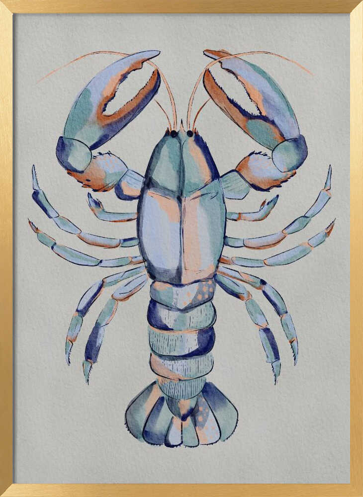"Watercolor Blue Lobster" by Nikita Jariwala — Animals Wall Art