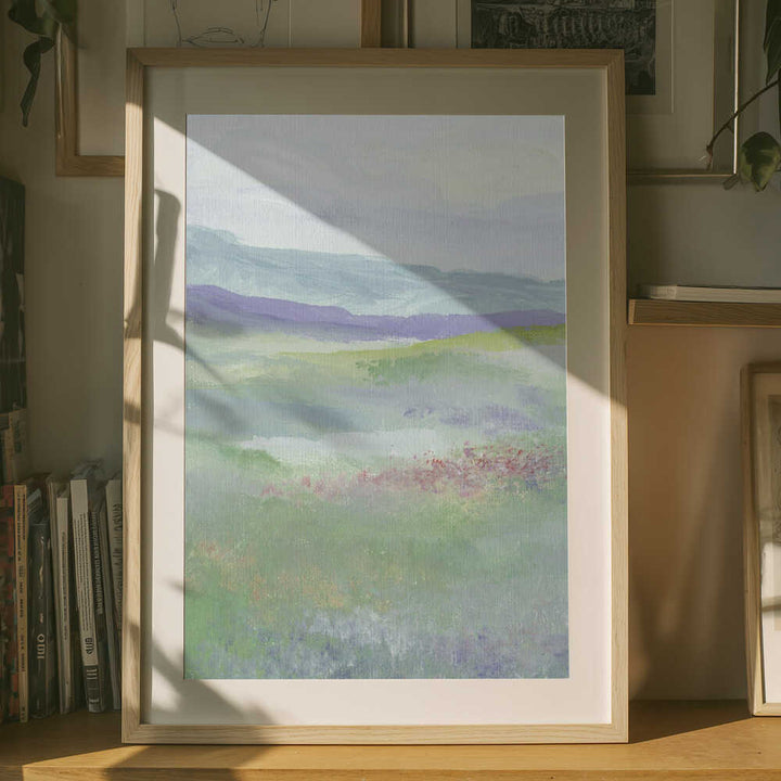 "Misty Hillside Fields" by Nikita Jariwala — Landscape Wall Art